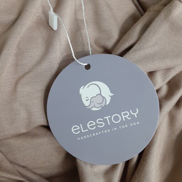 EleStory Sheer Tulle Butterfly Maxi Dress Taupe Maternity Dress Womens M NWT - Picture 12 of 13